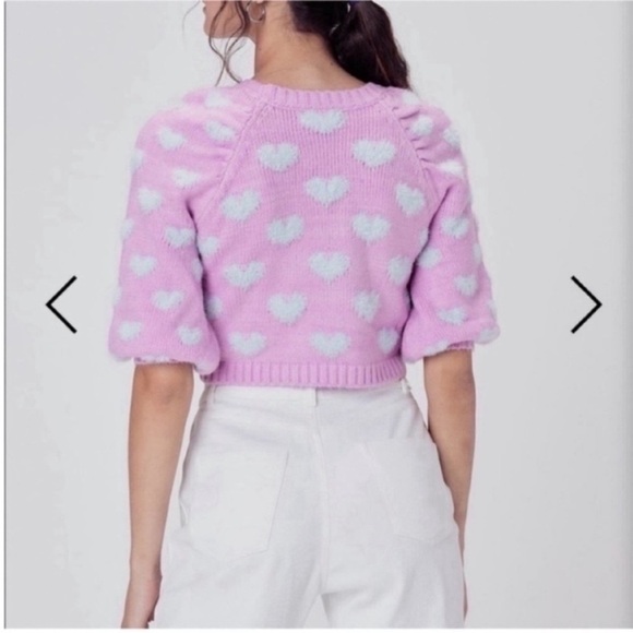 For Love & Lemons Scarlet Puff Sleeve Sweater Size XL - Picture 3 of 7